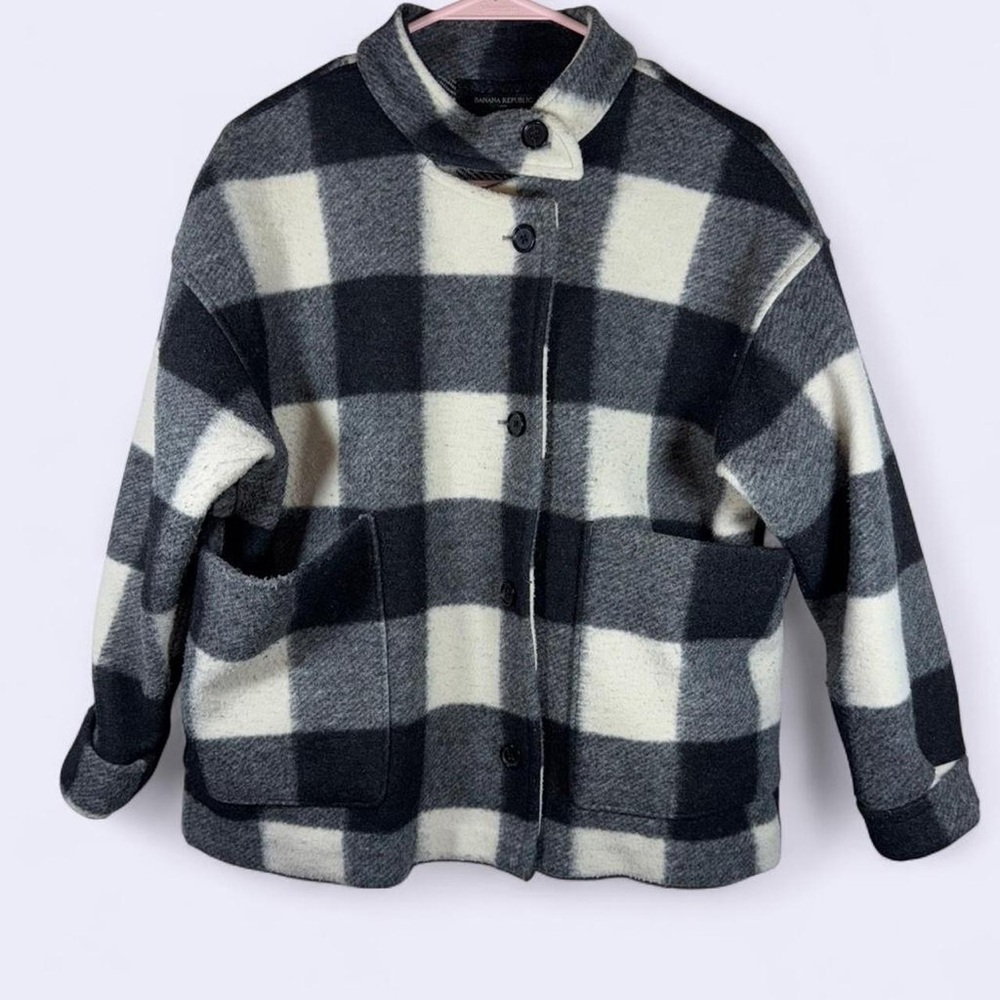 Banana Republic Black and White Plaid Jacket